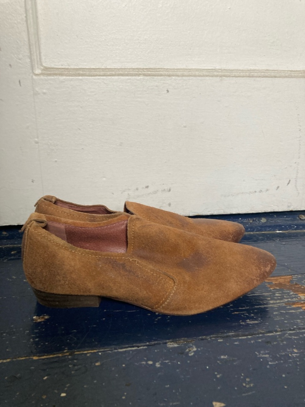 Seychelles Tan Suede Slip-On Loafers